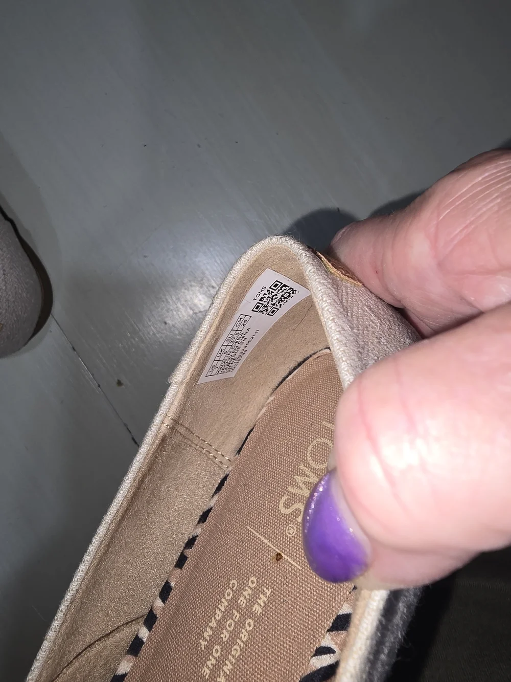 TOMS Women’s Size 7 Natural Cream Herringbone Woven Shimmer Ballet Flats